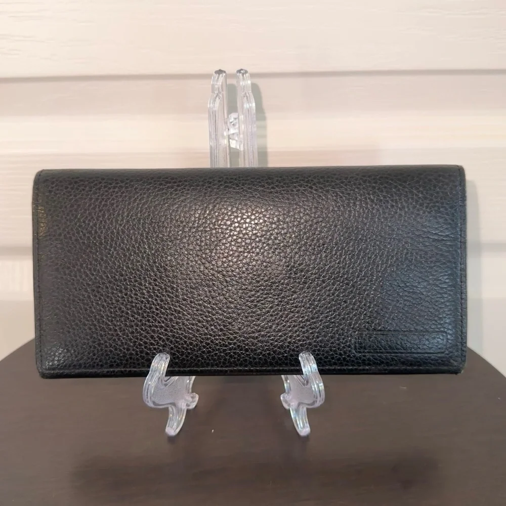Burberry Novacheck Bifold Wallet – Black Leather – EUC Authentic	- Unisex